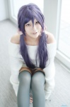 cosplay dress green_legwear love_live!_school_idol_project purple_hair roku_(ii) sweater_dress thighhighs toujou_nozomi twintails zettai_ryouiki rating:Safe score:0 user:nil!