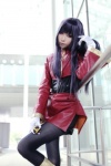 black_legwear boots cosplay gloves houtou_singi natsume_(pokemon) pantyhose pokemon purple_hair rating:Safe score:2 user:Kryzz