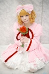 blonde_hair cosplay dress hairbow hinaichigo pantyhose rozen_maiden white_legwear yukako rating:Safe score:0 user:nil!