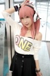bra chii cosplay headphones necklace nitro_super_sonic pink_hair pleated_skirt skirt super_soniko tshirt wristband rating:Safe score:0 user:pixymisa