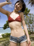beach bikini_top denim ocean ponytail shorts suzuka_morita sweet_breeze swimsuit wet rating:Safe score:0 user:nil!