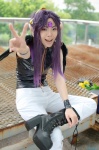 access_time boots cosplay crossplay elf_ears kamikaze_kaitou_jeanne purple_hair sekka sleeveless_shirt trousers wings rating:Safe score:0 user:nil!