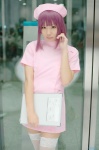 cosplay dress nanase_ren nurse nurse_cap nurse_uniform ponytail purple_hair thighhighs yae_maiko yakin_byoutou zettai_ryouiki rating:Safe score:1 user:nil!