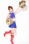 boots cheerleader_uniform pleated_skirt pom_poms ponytail sato_yukari skirt tank_top rating:Safe score:1 user:nil!