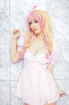 cleavage cosplay garter_straps idumi macross macross_frontier multi-colored_hair nurse nurse_cap nurse_uniform pantyhose sheryl_nome rating:Safe score:2 user:pixymisa