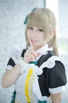 apron blonde_hair cosplay dress love_live!_school_idol_project maid maid_uniform mao_(iii) minami_kotori side_ponytail rating:Safe score:0 user:nil!
