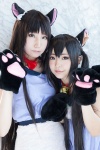 akiyama_mio animal_ears asae_ayato bell blouse bowtie cat_ears catgirl cat_paws cosplay dress hair_ties k-on! nakano_azusa skirt twintails yuushi rating:Safe score:0 user:pixymisa