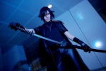 cosplay crossplay red_eyes shiki_(togainu_no_chi) sword togainu_no_chi touka trenchcoat rating:Safe score:0 user:Log