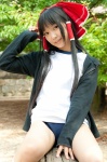 buruma cosplay gym_uniform hairbow hakurei_reimu hoodie lenfried shorts touhou tshirt rating:Safe score:0 user:nil!