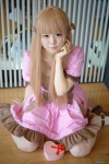 bow cosplay dress hairbows heart ichinomiya_kanna original red_hair socks twintails rating:Safe score:1 user:pixymisa