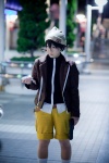amano_yukiteru blue_eyes coat cosplay crossplay gun hat kneesocks mirai_nikki shorts track_jacket yuzu rating:Safe score:0 user:pixymisa