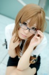 blouse cellphone cosplay glasses kiryuu_moeka miniskirt nakao pantyhose skirt steins;gate rating:Safe score:2 user:nil!