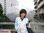 blouse bookbag costume matsushima_hatsune school_uniform sweater_vest tie umbrella rating:Safe score:0 user:nil!