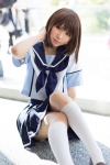 anegasaki_nene blouse cosplay kneesocks love_plus pleated_skirt rinami sailor_uniform scarf school_uniform skirt rating:Safe score:1 user:pixymisa