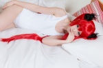 bed cosplay cthugha haiyore!_nyaruko-san kurasaka_kururu one-piece_swimsuit red_hair swimsuit twintails rating:Safe score:2 user:nil!