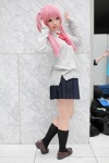 ayasaki_remi blouse bowtie cosplay hori-san_to_miyamura-kun kneesocks pantyhose pink_hair pleated_skirt sheer_legwear skirt sweater twintails yuchi rating:Safe score:1 user:pixymisa