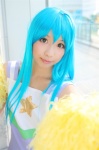 ahoge blue_hair cheerleader cheerleader_uniform cosplay izumi_konata lucky_star pom_poms zero_inch rating:Safe score:0 user:nil!