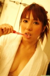 bathroom beppu_aya bikini_top cleavage dgc_0527 open_clothes robe swimsuit toothbrush rating:Safe score:0 user:nil!
