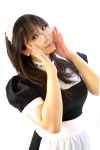 apron chocoball cosplay glasses hairband looking_over_glasses maid maid_uniform tagme_character tagme_series rating:Safe score:0 user:nil!