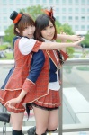 akb48 blouse boots cosplay endou_sora hairbow hinomura_uta jacket kneesocks maeda_atsuko_(cosplay) miniskirt shinoda_mariko_(cosplay) skirt top_hat vest rating:Safe score:1 user:nil!
