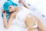 aqua_hair bed bra chemise cosplay hatsune_miku lingerie necoco open_clothes panties remix_necosmo see-through side-tie_panties tagme_song twintails vocaloid rating:Safe score:4 user:nil!