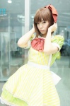 bowtie cosplay dress hagiwara_yukiho hairbow idolmaster maitako rating:Safe score:0 user:pixymisa