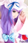bed cosplay dress hat patchouli_knowledge purple_hair robe saku sweet_garden touhou rating:Safe score:0 user:nil!