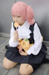 blouse cosplay inu_boku_secret_service jumper kneesocks lollipop nappo pink_hair roromiya_karuta school_uniform stuffed_animal twintails rating:Safe score:1 user:nil!