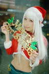 bowtie croptop santa_costume shaa shorts stocking_cap white_hair rating:Safe score:0 user:pixymisa