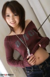 denim girlz_high midriff miniskirt murakami_airi shirt_lift skirt sweater rating:Safe score:1 user:nil!