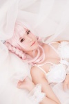 bed cleavage colors corset cosplay nagisa_mark-02 original panties pink_hair twin_braids rating:Safe score:0 user:nil!