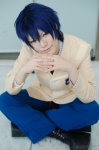 blazer blue_hair boots clannad cosplay crossplay dress_shirt okazaki_tomoya school_uniform tie touya_hibiki trousers rating:Safe score:0 user:nil!