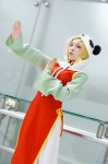 blonde_hair blouse cosplay kagamine_rin panda_hat qipao trousers vocaloid yumeo rating:Safe score:0 user:nil!