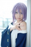 cosplay kaieda_kae purple_hair rosario+vampire shirayuki_mizore sweater tank_top rating:Safe score:2 user:nil!