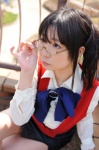 blouse chocoball cosplay glasses kazami_mizuho miniskirt onegai_teacher pantyhose sheer_legwear skirt vest rating:Safe score:1 user:nil!