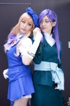 beret blouse bowtie business_suit cosplay elbow_gloves glasses gloves grace_o'connor macross macross_frontier multi-colored_hair pleated_skirt purple_hair raharu rika sash sheryl_nome skirt vest rating:Safe score:0 user:pixymisa