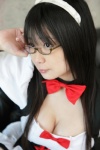 apron chocoball cleavage costume dress glasses hairband maid maid_uniform mini_chiyoko rating:Safe score:1 user:nil!