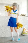 cheerleader cosplay ibara kneesocks miniskirt nagato_yuki pleated_skirt pom_poms silver_hair skirt suzumiya_haruhi_no_yuuutsu tank_top rating:Safe score:0 user:nil!