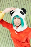 blouse cosplay green_hair gumi orange_eyes panda_hat sasa vocaloid rating:Safe score:0 user:pixymisa