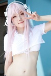 cosplay croptop headphones hiiragi_yukino nitro_super_sonic pink_hair super_soniko rating:Safe score:0 user:pixymisa