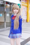 blazer blonde_hair blouse cosplay hairbow jyeri love_live!_school_idol_project minami_kotori pleated_skirt school_uniform side_ponytail skirt rating:Safe score:0 user:nil!