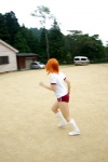 ass buruma cosplay gym_uniform higurashi_no_naku_koro_ni orange_hair ryuuguu_rena sakurai_yumeko shorts socks tshirt rating:Safe score:0 user:nil!