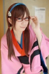 cosplay glasses hairband makinami_mari_illustrious neon_genesis_evangelion rebuild_of_evangelion shima twintails yukata rating:Safe score:1 user:nil!