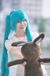 aqua_hair cosplay hatsune_miku jumper kei stuffed_animal tagme_song twintails vocaloid rating:Safe score:0 user:nil!