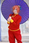 cosplay double_bun gintama kagura mandarin_suit misato orange_hair umbrella rating:Safe score:0 user:nil!