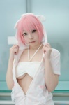 bikini_top cleavage cosplay hoodie original pink_hair shorts so-da swimsuit underboob rating:Safe score:2 user:nil!