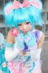 blue_hair bow cosplay detached_sleeves dress gloves hairbow himemiya_mahore lollipop petticoat plushie twinkle_candy_bear yum_yums rating:Safe score:0 user:pixymisa