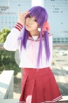 cosplay hiiragi_kagami kanozaki_shino lucky_star purple_hair sailor_uniform school_uniform twintails rating:Safe score:1 user:nil!