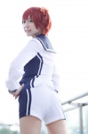 ass cosplay isshiki_akane isshiki_yuima pantyhose red_hair sailor_uniform school_uniform sheer_legwear shorts twintails vividred_operation rating:Safe score:1 user:nil!