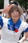 aki_(iv) akizuki_ryo apron blonde_hair cosplay dress hairbow idolmaster rating:Safe score:0 user:pixymisa